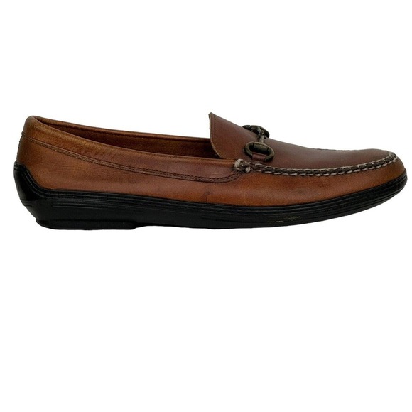 Peter Huber Ascot Brown Leather Classic Horsebit Slip On Driving Loafers Men 9.5 - Picture 5 of 10